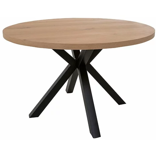 Canett Okrogla jedilna miza s črnimi nogami Maison, ø 120 cm