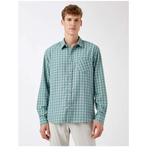 Koton Men's Green Plaid Check Shirt