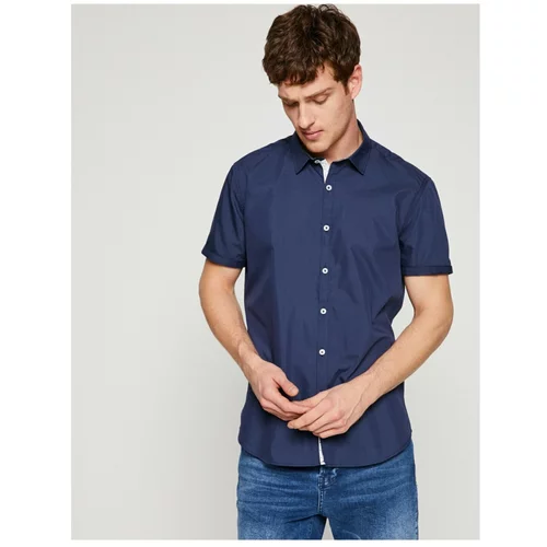 Koton Men's Navy Blue Short Sleeve Shirt