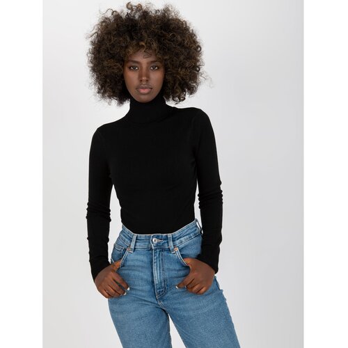 Fashionhunters Black plain turtleneck 