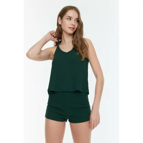 Trendyol Green Camisole Knitted Pajamas Set