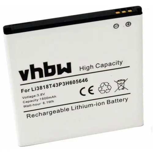 VHBW Baterija za ZTE N909, 1600 mAh