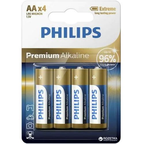 Philips baterije LR6M4B/10 AA - PREMIUM ALKALINE BLISTER 4 KOS (LR6)