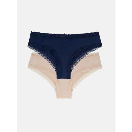 Dorina Set of two panties in blue and body color - Women