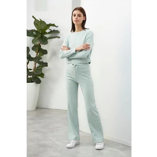 Trendyol Mint Long Sleeve Crew Neck Knitted Tracksuit Set