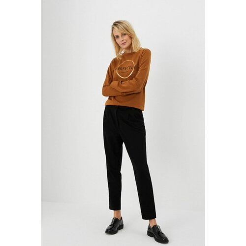 Moodo knitted pants with high waist - black Slike