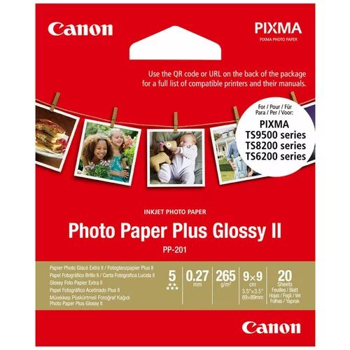 Canon Foto papir PP-201, 8.89 x 8.89 cm, 20 listov, 265 gramov