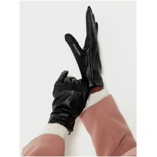 Camaieu Black Leather Gloves - Women
