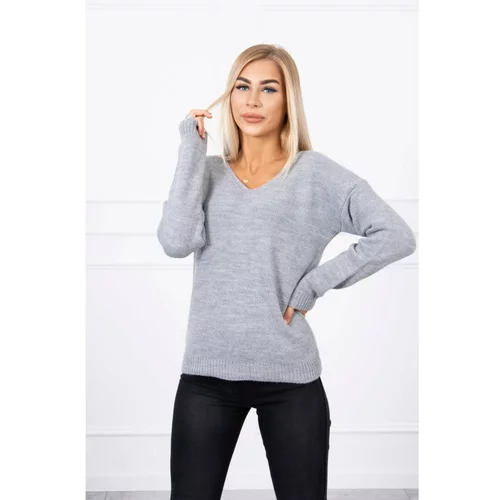 Kesi Sweater with V neckline gray
