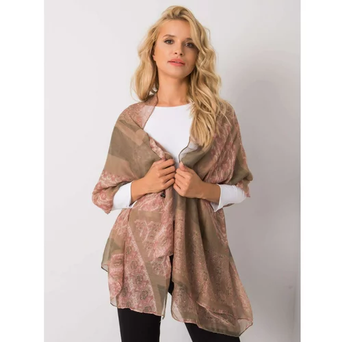 Fashionhunters Women's pink and beige scarf with patterns