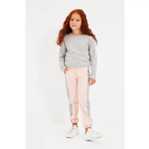 Trendyol Powder Color Block Sides Girls Knitted Slim Sweatpants