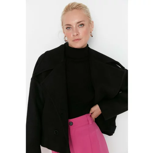 Trendyol Black Oversize Wool Cachet Coat