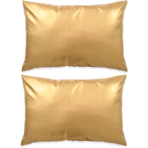vidaXL Komplet blazin 2 kosa PU 40x60 cm zlate barve