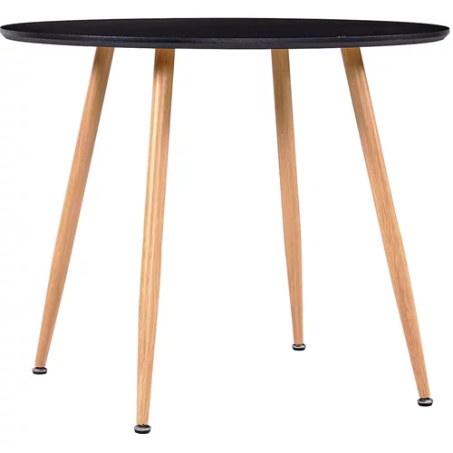 vidaXL Jedilna miza črna in barva hrasta 90x73,5 cm mediapan