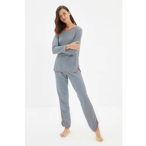 Trendyol Multi Color Striped Knitted Pajamas Set