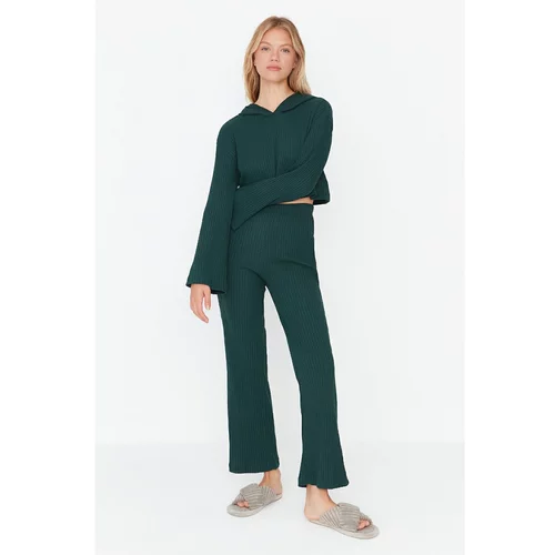 Trendyol Green Camisole Knitted Pajamas Set