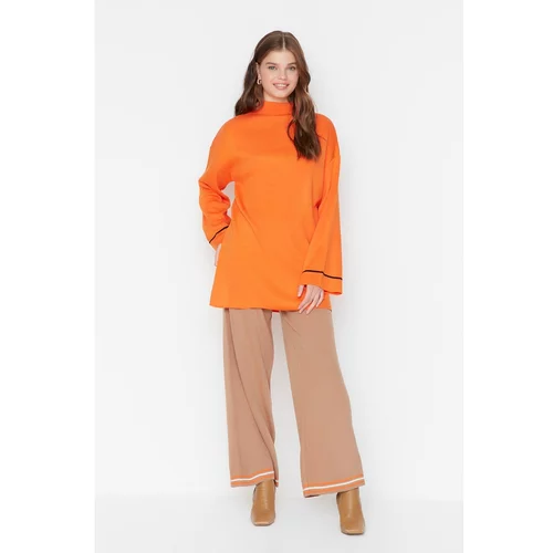 Trendyol Orange Line Detailed Knitwear Bottom-Top Set