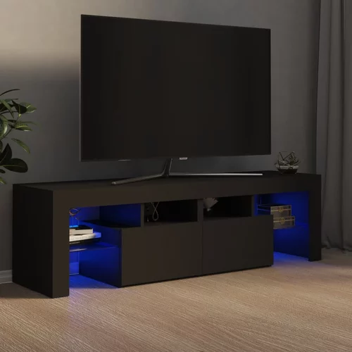vidaXL TV omarica z LED lučkami siva 140x35x40 cm