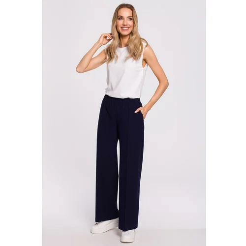 Made Of Emotion Woman's Trousers M570 Navy Blue