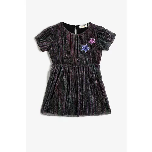 Koton Girl's Purple Patterned Dress