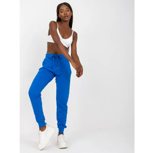Fashionhunters Basic dark blue jogger pants