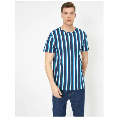 Koton Men's Navy Striped T-shirt