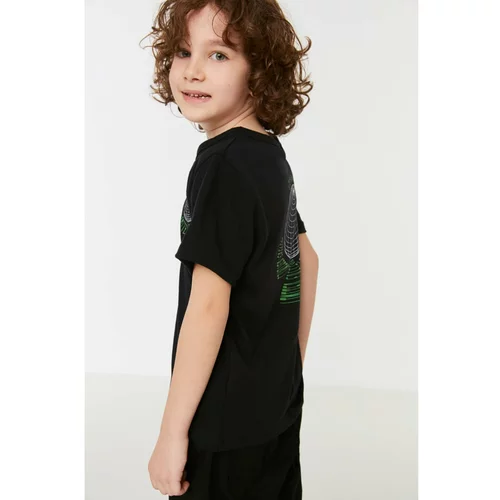 Trendyol Black Printed Boy Knitted T-Shirt