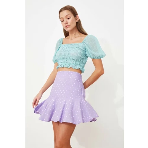 Trendyol Lilac Ruffle Short Skirt