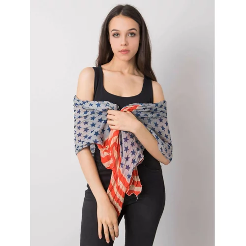 Fashionhunters Blue and red patterned scarf