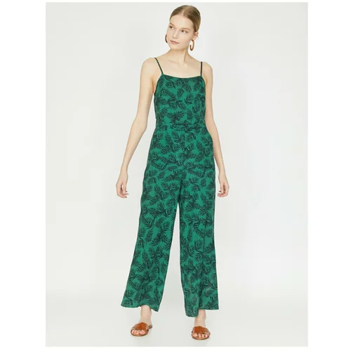 Koton Women's Green Patterned Overalls