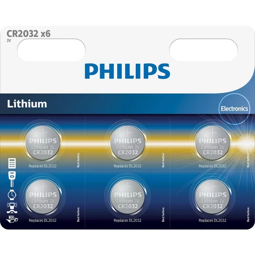 Philips Baterija CR2032, 3V, 6 kosov