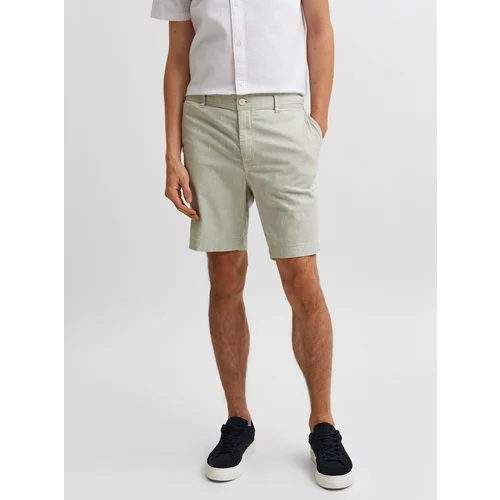 Selected Homme Light Green Annealed Chino Shorts Isac - Men