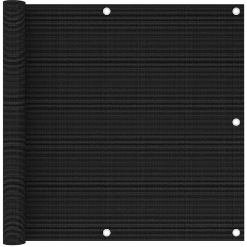 vidaXL Balkonsko platno črno 90x500 cm HDPE